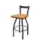 Holland Bar Stool Co 30" Low Back Swivel Bar Stool, Pewter Finish, Med Oak Seat 82130PWMedOak - alternate 1